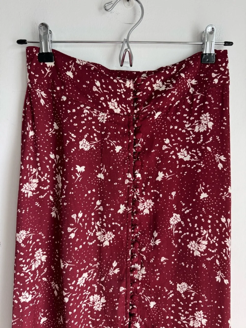 Free People Sammy Button Down Maxi Skirt in Sweet Cranberry
